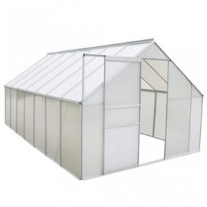 WHITE LABEL - serre de jardin polycarbonate 10,75 m² - Serre