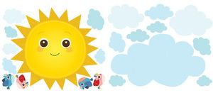 Wallies - stickers chambre bébé rayon de soleil - Sticker Décor Adhésif Enfant