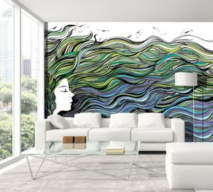 IN CREATION - profil et cheveux de mer - Papier Peint Panoramique