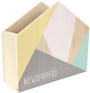THE HOME DECO FACTORY - range papiers et magazines en bois newspapers - Porte Revues