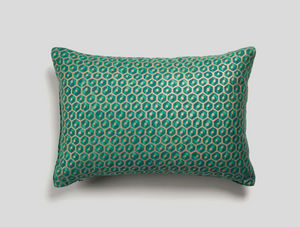 Fortuny - favo - emerald & gold - Coussin Rectangulaire