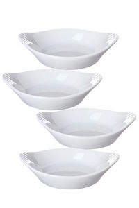 WHITE LABEL - ensemble de 4 minis plats en porcelaine - Poêlon
