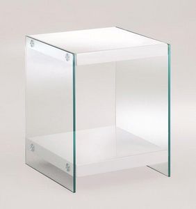 WHITE LABEL - table basse corinne en verre. - Table De Chevet