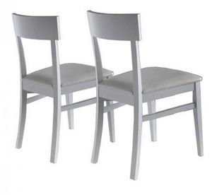 WHITE LABEL - lot de 2 chaises new age blanches - Chaise