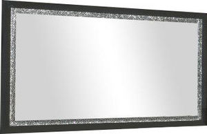 WHITE LABEL - miroir 180cm noir laqué garni de cristaux - Miroir