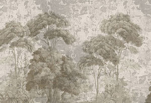 Ananbô - pins et oliviers grisaille sépia patine xviiième - Papier Peint Panoramique