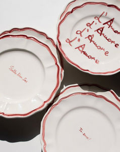 TA-DAAN - fil rouge mix set of 6 - Assiette Plate