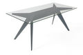 Table de repas rectangulaire-MARCEL BY-Table stern 220 by stephan lanez en verre et alumi