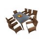 Salle à manger de jardin-WHITE LABEL-Salon de jardin 8 chaises + table marron