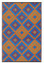 Tapis contemporain-FABHABITAT-Tapis intérieur extérieur Saman orange et bleu Gra