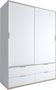 Armoire-dressing-LYNCO-Armoire portes battantes et tiroirs blanche décor 