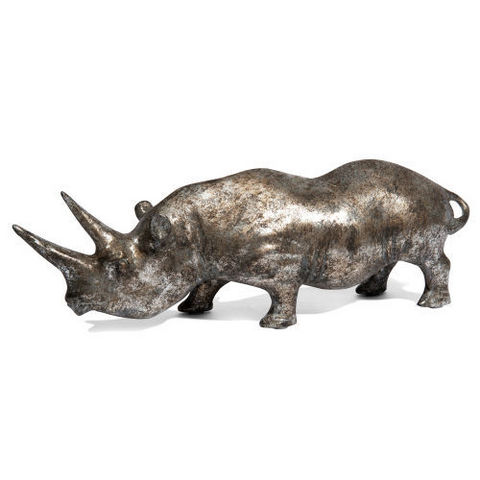 MAISONS DU MONDE - Sculpture animalière-MAISONS DU MONDE-Statuette Rhino champagne