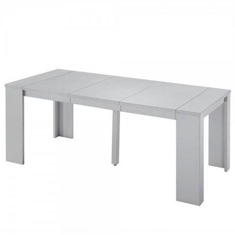 WHITE LABEL - Table de repas rectangulaire-WHITE LABEL-Table console extensible 3 rallonges Lisboa