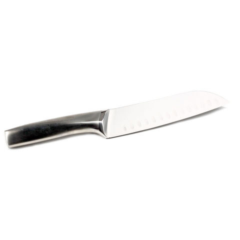 WHITE LABEL - Couteau de cuisine-WHITE LABEL-Couteau Santoku en acier inoxydable enrichi au car