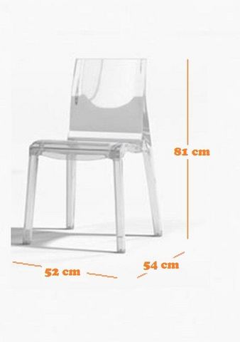 WHITE LABEL - Chaise-WHITE LABEL-Lot de 2 chaises design CRYSTAL empilable en plexi