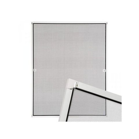 WHITE LABEL - Moustiquaire de fenêtre-WHITE LABEL-Moustiquaire pour fenêtre cadre fixe en aluminium 120x140 cm blanc