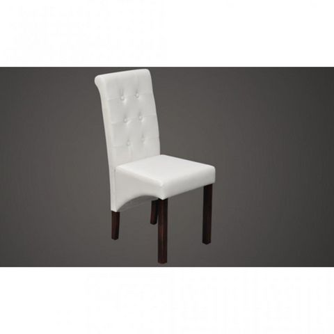 WHITE LABEL - Chaise-WHITE LABEL-Chaise de salle a manger blanches