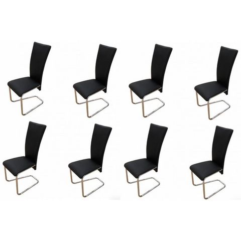 WHITE LABEL - Chaise-WHITE LABEL-8 Chaises de salle a manger noires