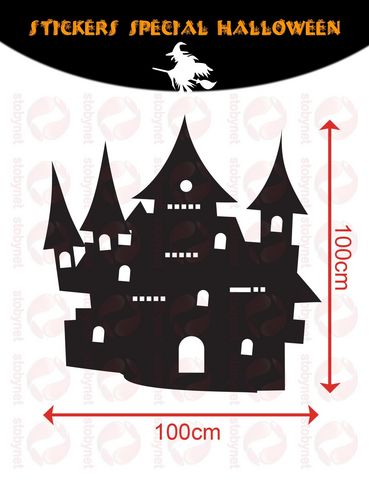 WHITE LABEL - Sticker-WHITE LABEL-Sticker Château Hanté d'Halloween