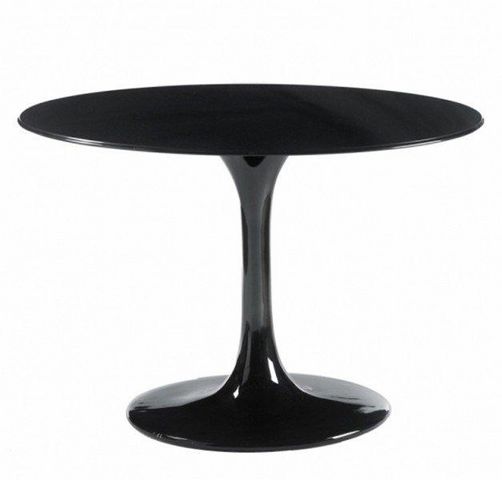 WHITE LABEL - Table de repas ronde-WHITE LABEL-Table ronde de repas design TULIPE laquée noir 90 