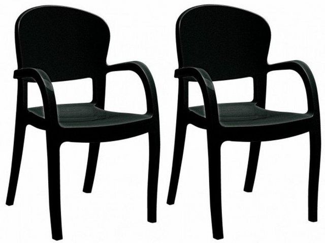 WHITE LABEL - Chaise-WHITE LABEL-Lot de 2 chaises TEMPTRESS empilable design noir b