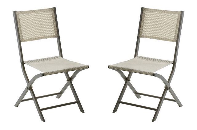 WILSA GARDEN - Chaise de jardin pliante-WILSA GARDEN-Chaise pliante Modulo (Lot de 2) Taupe