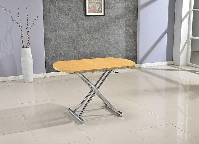WHITE LABEL - Table basse relevable-WHITE LABEL-Table basse ronde relevable et extensible PLANET c