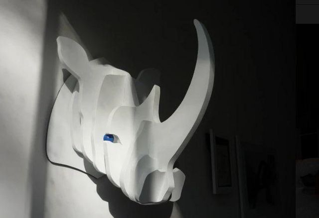CURIOSITÉ & BOIS - Sculpture animalière-CURIOSITÉ & BOIS-Rhinocéros