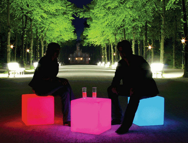 Moree - Objet lumineux-Moree-Cube LED Accu Outdoor