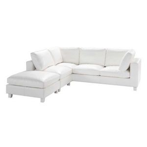 MAISONS DU MONDE - canapé cuir blanc 5 placesangle kennedy - Corner Sofa