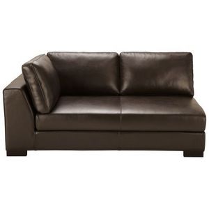 MAISONS DU MONDE - canapé manchot cuir gauche convertible marron tere - Corner Sofa