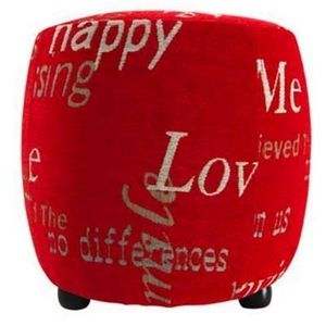 International Design - pouf love - couleur - rouge - Floor Cushion