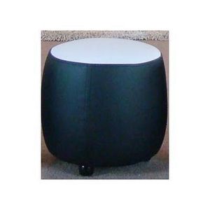 International Design - pouf bicolore rond - couleur - noir - Floor Cushion