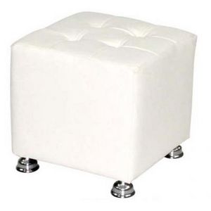 International Design - pouf carré blanc/noir - couleur - blanc - Floor Cushion