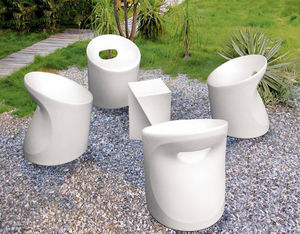 WILSA GARDEN - salon de jardin design en polyéthylène blanc - Garden Furniture Set