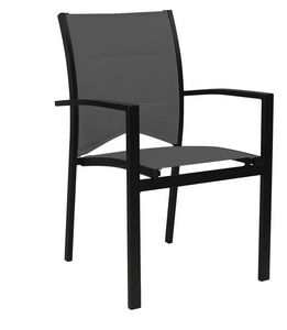 WILSA GARDEN - fauteuil de jardin modulo gris en aluminium et tex - Garden Armchair
