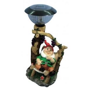 CODEVENT - statuette nain de jardin lampe solaire veste verte - Garden Gnome