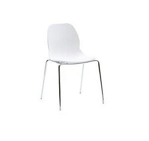WHITE LABEL - chaises shell metal design blanc - Chair