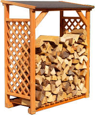 Ideanature - abri bûches miel en bois 119x148x69cm - Fire Wood Shed
