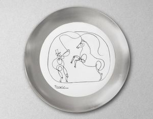 MARC DE LADOUCETTE PARIS - cheval et dompteur-- - Round Dish