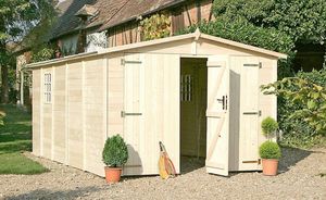 Chalet & Jardin - garage 14,85m² en bois panneaux 19mm - Wood Garden Shed