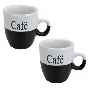 WHITE LABEL - lot de 2 mugs à café - Mug