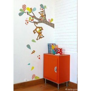 SERIE GOLO - sticker mural les singeries de kiki 97x97cm - Children's Decorative Sticker