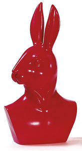 BADEN HAUS - statuette buste de lapin rose grand modèle - Figurine