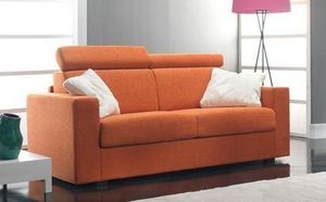 WHITE LABEL - canapé 3 places faster tweed orange convertible ou - Sofa Bed