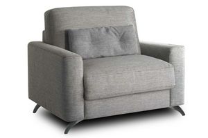 WHITE LABEL - fauteuil sakura microfibre grise convertible ouver - Chair Bed