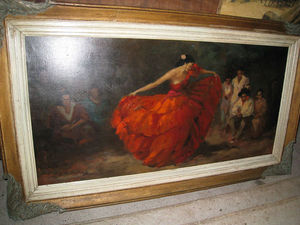 DE PEYRECAVE - la sévillane - Oil On Canvas And Oil On Panel