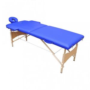 WHITE LABEL - table de massage 2 zones bleu - Massage Table