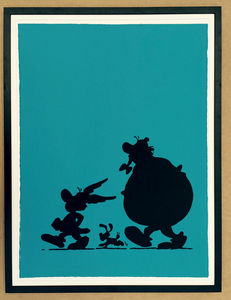 COMIC ART - asterix, idã?â©fix, obelix - Silk Screen Print