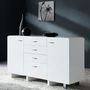 Chest of drawers-WHITE LABEL-Commode 4 tiroirs + 2 portes Mallow